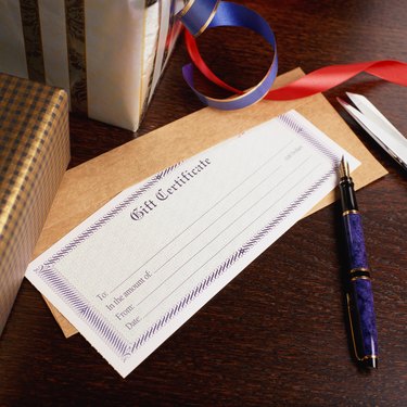 Blank gift certificate and fountain pen