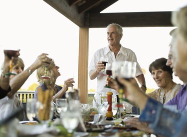 Man speaking at lunch