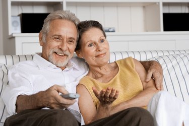 Couple watching television