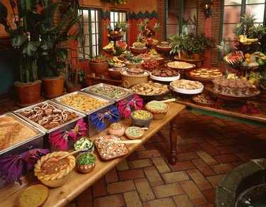 Table with Snacks. Buffet. Beautiful Presentation of Dishes for