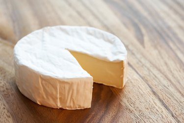 Wheel of brie cheese