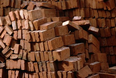 Piled bricks