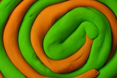 Green and orange modeling clay