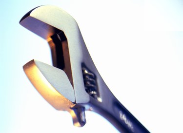 close-up of a adjustable spanner