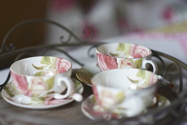 Close up of tea cups