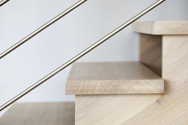 Detail of modern wooden stairs