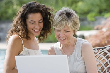 Women using laptop computer