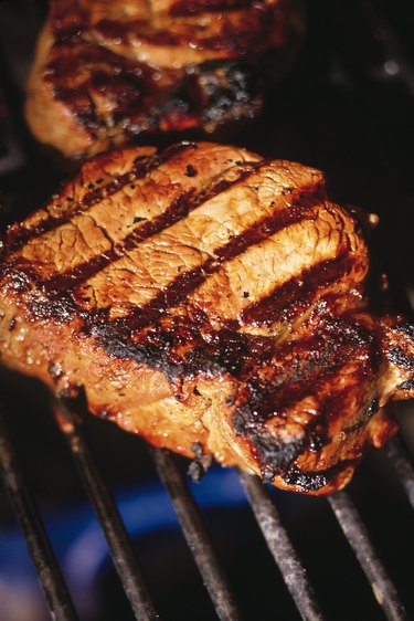 Steaks on grill