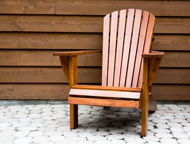 Wooden chair on patio