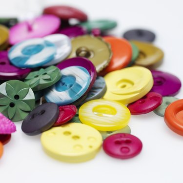 Close-up of coloured buttons