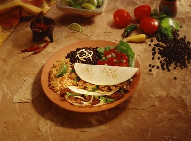 Soft tacos and ingredients