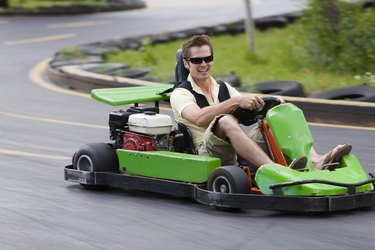 Man riding go kart