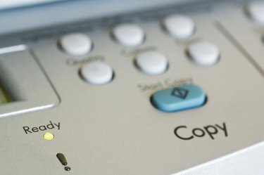 Close-up of control panel on copy machine