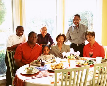 Family at dinner table