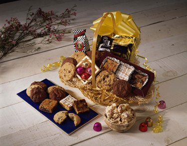 Assorted gift basket of baked goods