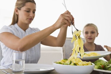 Woman serving food