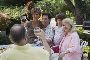 Family toasting