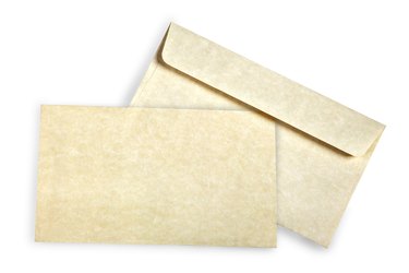 Beige card and envelope.
