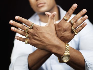 Man with gold rings