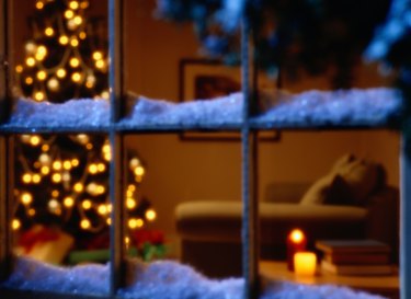 View into a Living Room With a Christmas Tree