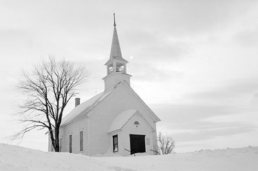 Quaint church in winter