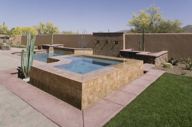 Swimming pool and hot tub