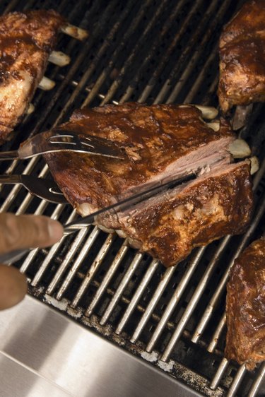 Ribs on barbeque grill