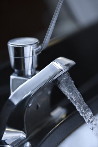 Water flowing from faucet