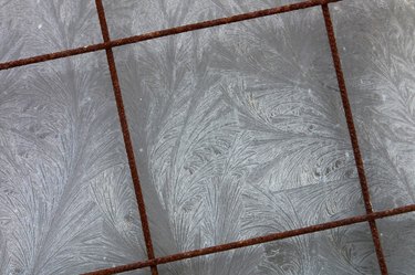 Grey tiled floor