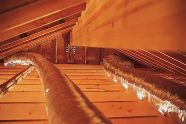 Air conditioner duct work in home attic