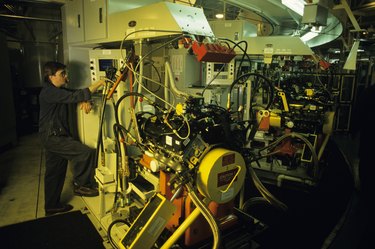 Engineer manufacturing diesel engines