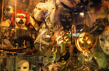Opera masks in store window