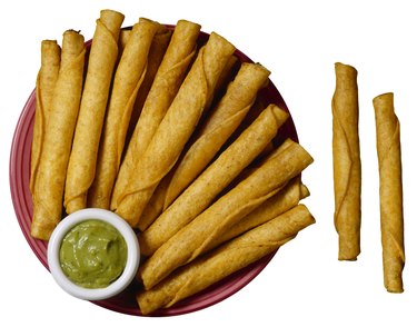 Taquitos with guacamole