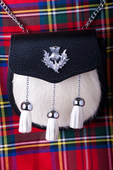 Scottish Thistle Tartan Leather Purse