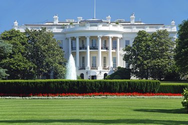 The White House in Washington DC with beautiful blue sky