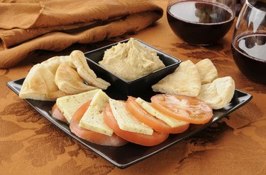 Tomato and dill cheese with hummus