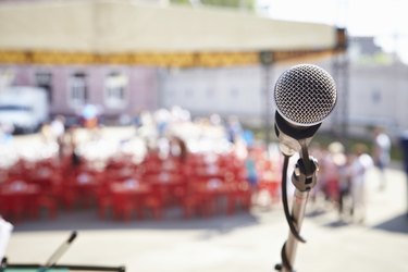 Street party. Microphone on stage.