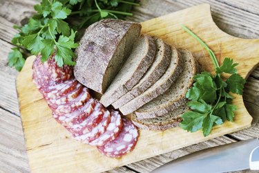 sausage with  bread