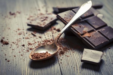 Closeup of Cocoa Powder on spoon
