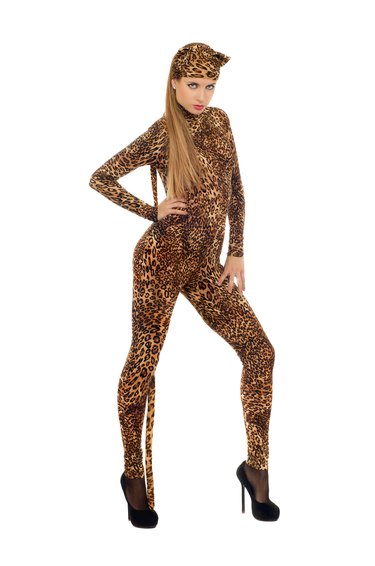 woman dressed as a leopard