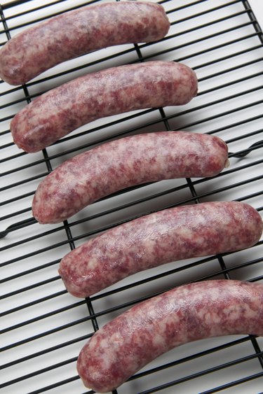 Bratwurst on broiler grill