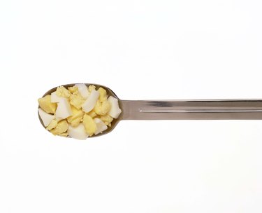 Spoonful of chopped egg