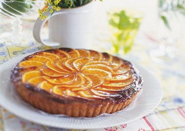 Orange tart on plate