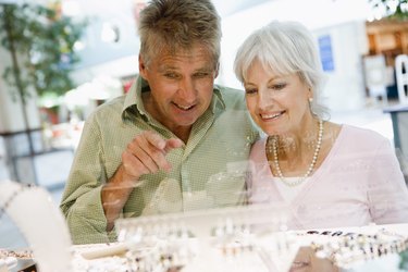 Couple shopping for jewelry