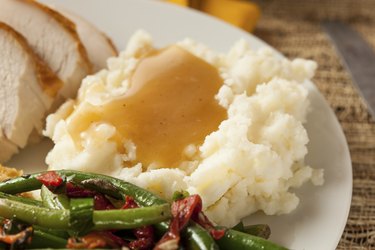 Homemade Organic Mashed Potatoes with Gravy