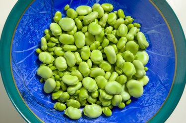 Broad beans in a bowl