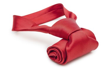 Red necktie close-up