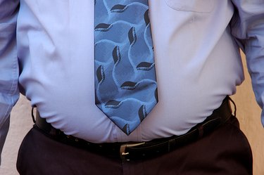 An overweight businessman