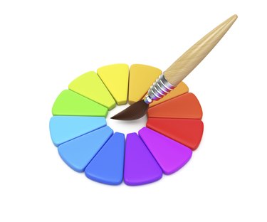 Color wheel and paintbrush