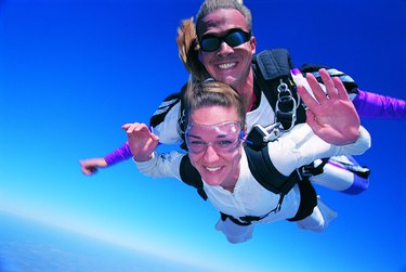 Couple Skydiving